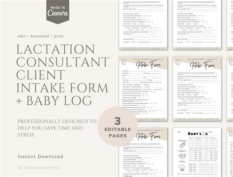 Lactation Consultant Client Intake Form Breastfeeding Support Etsy