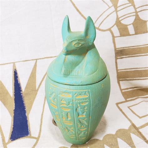 Egyptian Patina Canopic Jar Duamutef Ancient Egypt Deity Etsy