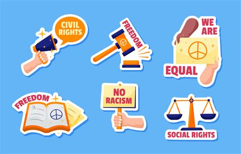 Sticker Set Of Civil Rights 4831434 Vector Art At Vecteezy