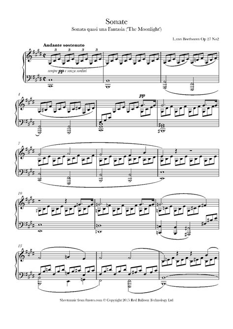 Moonlight Sonata Sheet Music Easy Free Pdf