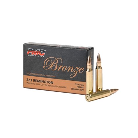 PMC 223 Remington 55 Grain FMJ BT Bronze Line 20 Bullet Per Pack