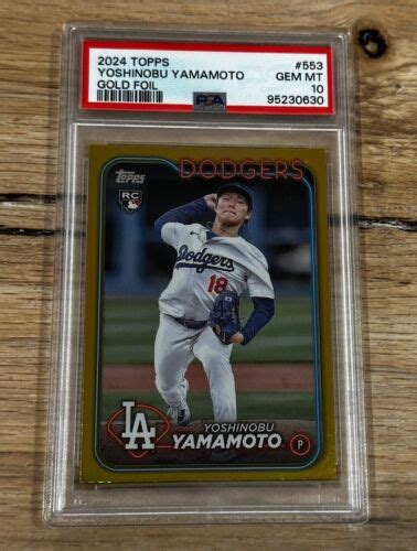 Yoshinobu Yamamoto Topps Series Two Rookie Gold Foil Rc Psa Ebay