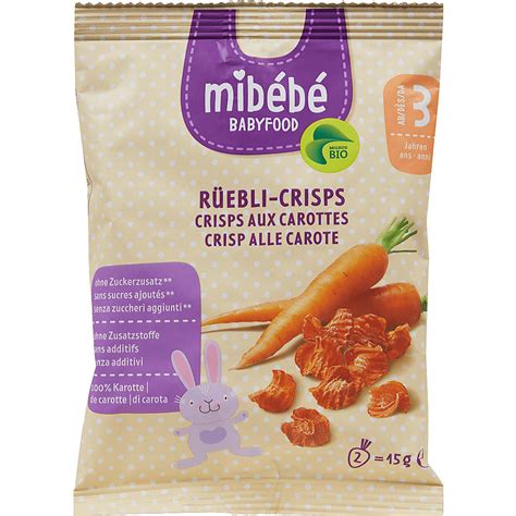 Mibébé Babyfood Crisps aux carottes Bio dès 1 an Migros Online