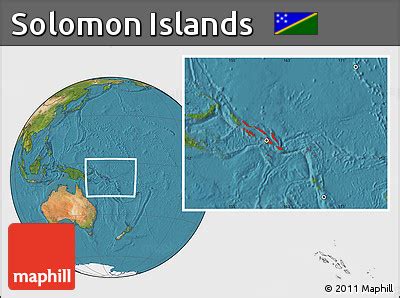 Free Satellite Location Map of Solomon Islands