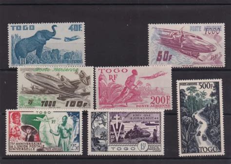 TOGO SERIE COMPLETE DE 7 TIMBRES POSTE AERIENNE NEUF N 17 à 23 Cote