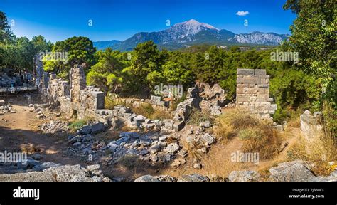 The Stage House Of Theater Of Phaselis Ancient City On The Coast