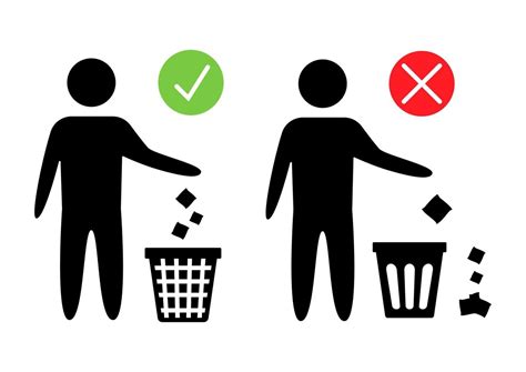 Manteniendo La Limpieza Icono Prohibido Poner La Basura En Su Lugar