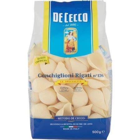 CONCHIGLIONI RIGATI Nº 126 DE CECCO 500 GRS U Italian Quality Gourmet