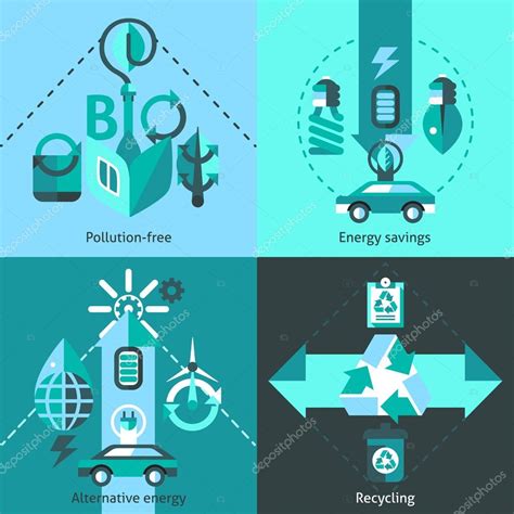 Ecology Flat Set Stock Vector Image By Macrovector 62629159