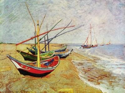 Wandbild Vincent Van Gogh Barche Sulla Spiaggia