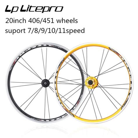 Lp Litepro 20inch Folding Bicycle Wheels 406 451 Disc V Brake Wheel Set