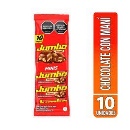 Chocolatina Jumbo Con Maní x 17gr x 10 Unidades La Vaquita