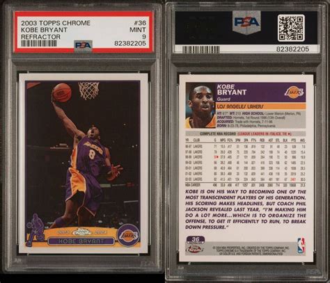 Topps Chrome Refractor Kobe Bryant Ebay