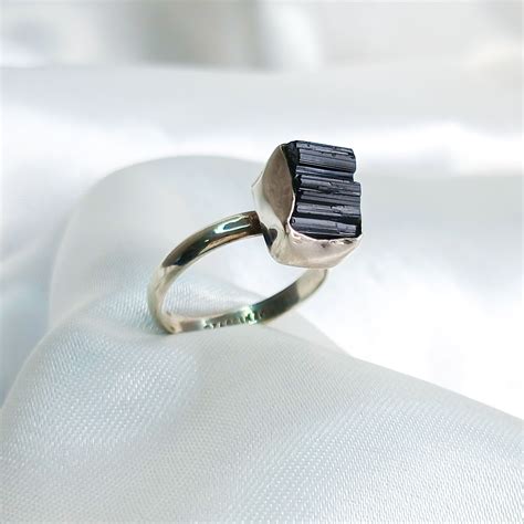 Anillo De Turmalina Negra En Plata Protecci N Dijes De Cuarzo Cuarzos