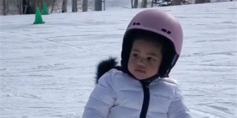 Kylie Jenner's Daughter Stormi Nails First Snowboarding Lesson