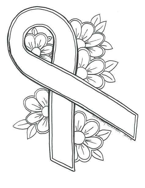 Cancer Ribbon Drawing at GetDrawings | Free download