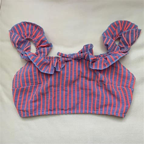 Solid Striped Bikini Top Brand New Never Worn Depop