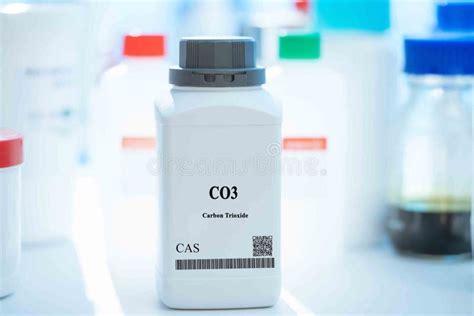 CO3 Carbon Trioxide CAS Chemical Substance in White Plastic Laboratory ...