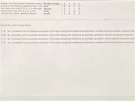 Answered Suppose That The Pairwise Comparison Bartleby