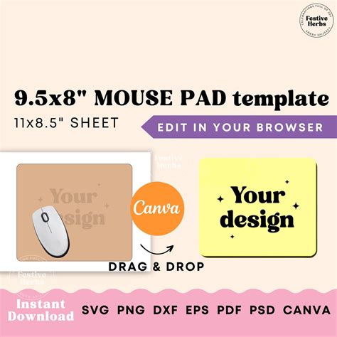 Mouse Pad Template For Sublimation Mouse Pad Svg Mouse Pad Personalized Mouse Pad Sublimation