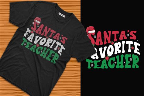 Santas Favorite Teacher Christmas Tee Graphic By Qarigor Inc