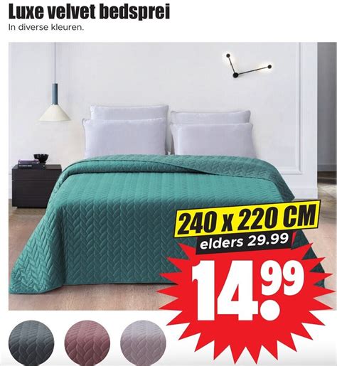 Luxe Velvet Bedsprei 240x220 Cm Aanbieding Bij Dirk