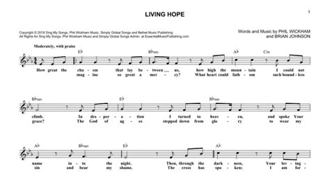 Living Hope Lead Sheet Fake Book Print Sheet Music Now