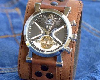 Mens Wrist Watch Bracelet Safari Steampunk Watches SALE By Dganin