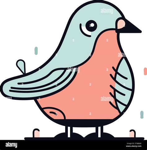 Lindo P Jaro De Dibujos Animados Ilustraci N Vectorial En Estilo