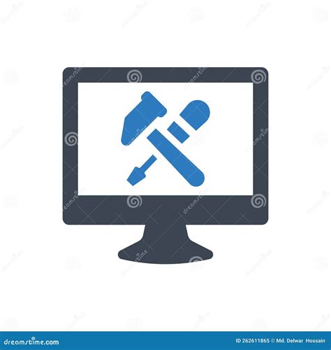 Computer Repair Icon Stock Vector Illustration Of Vector 262611865