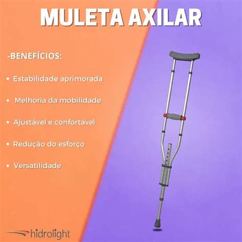 Par De Muleta Axilar Em Altura Ajust Vel Sc Hidrolight