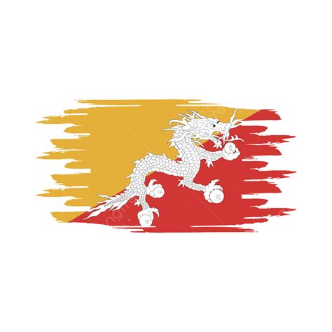 Bhutan Flag Vector Design Images Bhutan Flag Brush Stroke Bhutan Flag