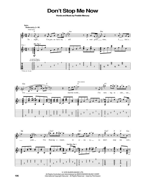 Don T Stop Me Now By Queen Guitar Tab Guitar Instructor