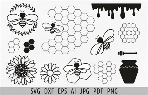 Honey Bee Svg Honeycomb Svg Honey Pot Graphic by Julia's digital ...