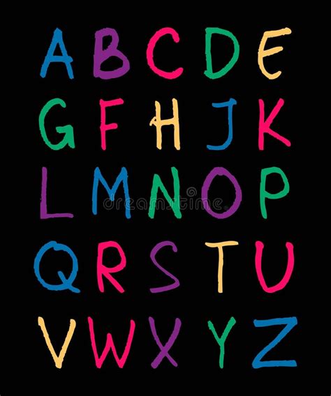 English Handwriting Alphabet Stock Vector Illustration Of Doodle