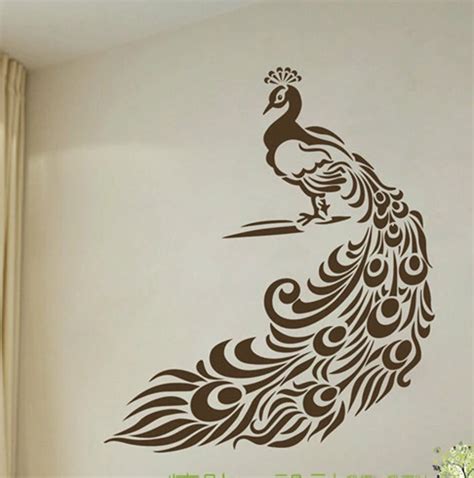 Peacock Wall Stickers Art Decor Wonderful Peacock Vinyl Wall Decals For Home Living Room