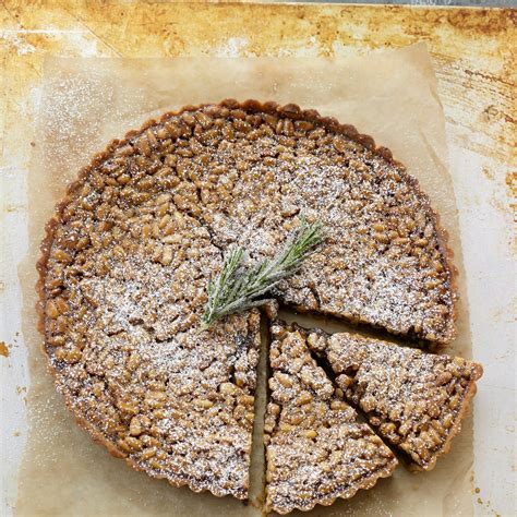 Pine Nut Tart With Rosemary Cream Recipe Epicurious