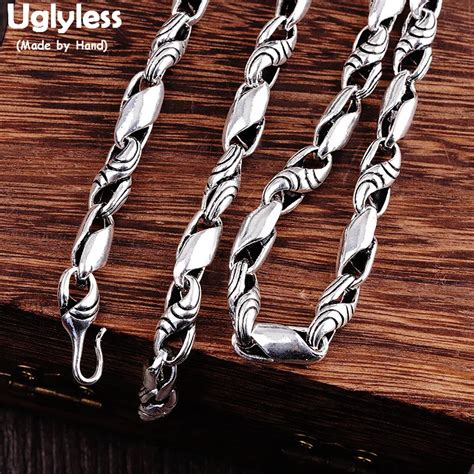 Uglyless Collares De Plata Tailandesa Para Hombre De Mm De Grosor