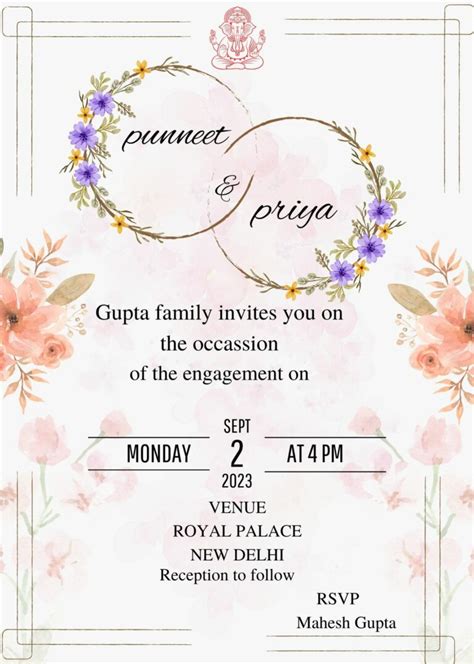 Engagement Ceremony Invitation Card Shaadi Vibes