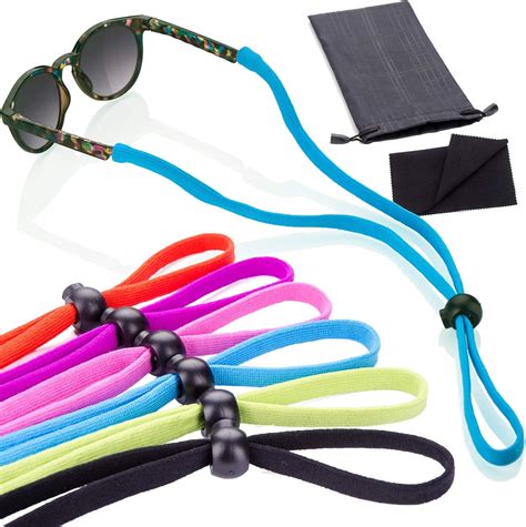 6 Pack Sunglass Glasses Straps Adjustable And Stretchy Universal Fit