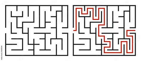 abstract maze find   isolated simple square maze black