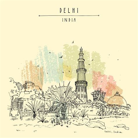 Qutub Minar Sketch Stock Illustrations – 10 Qutub Minar Sketch Stock Illustrations, Vectors ...