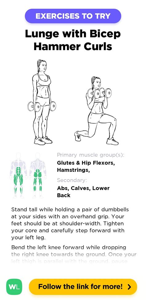 Lunging Lunge With Bicep Hammer Curls WorkoutLabs Exercise Guide