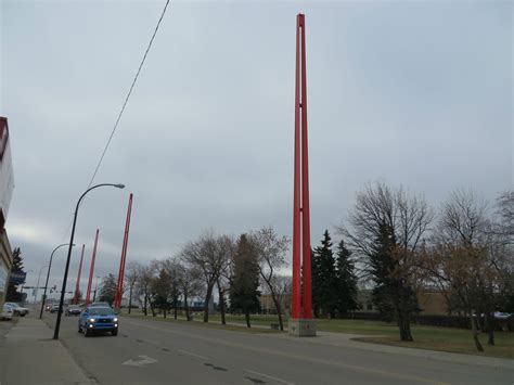 The world's largest border markers in Lloydminster, the city of 31,000 people that straddles the ...