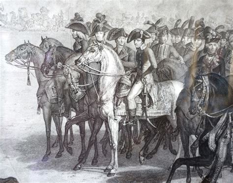 Revue du Général Bonaparte aux Tuileries grande gravure XIXe siècle