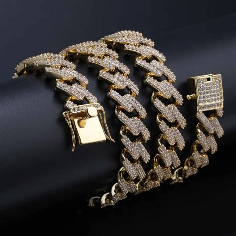 Men Hip Hop Iced Out Bling Chain Necklace Cubic Zirconia High Quality