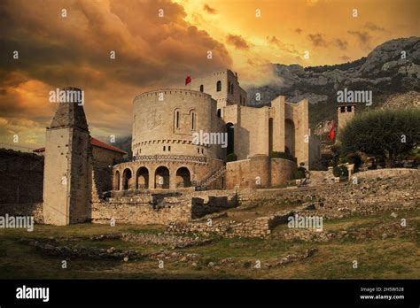 Castle Kruje, Kruje Albania, Skanderbeg Museum, Albania, Europe Stock ...