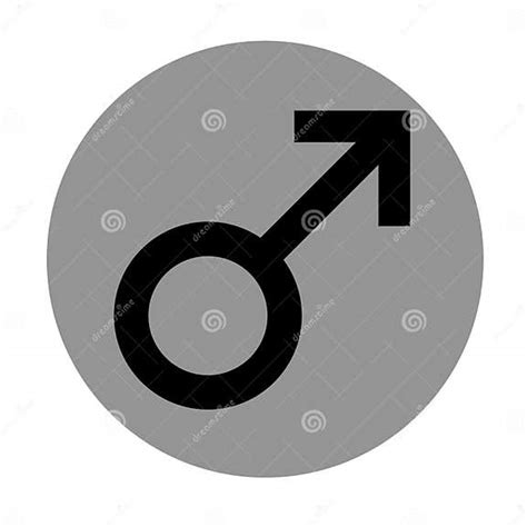 Sex Symbol Símbolo Plano Del Hombre Del Género Símbolo Abstracto Masculino Negro En Círculo Gris