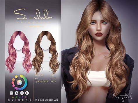 The Sims Resource Long Wavy Female Hairstyle Krystal Sims Hair