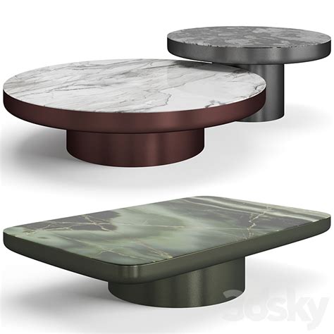 Minotti Brady Coffee Tables Set Table 3D Model